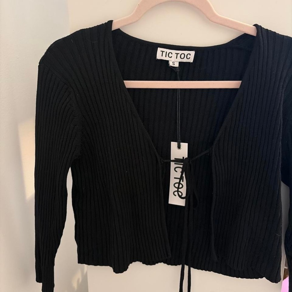 black cardigan